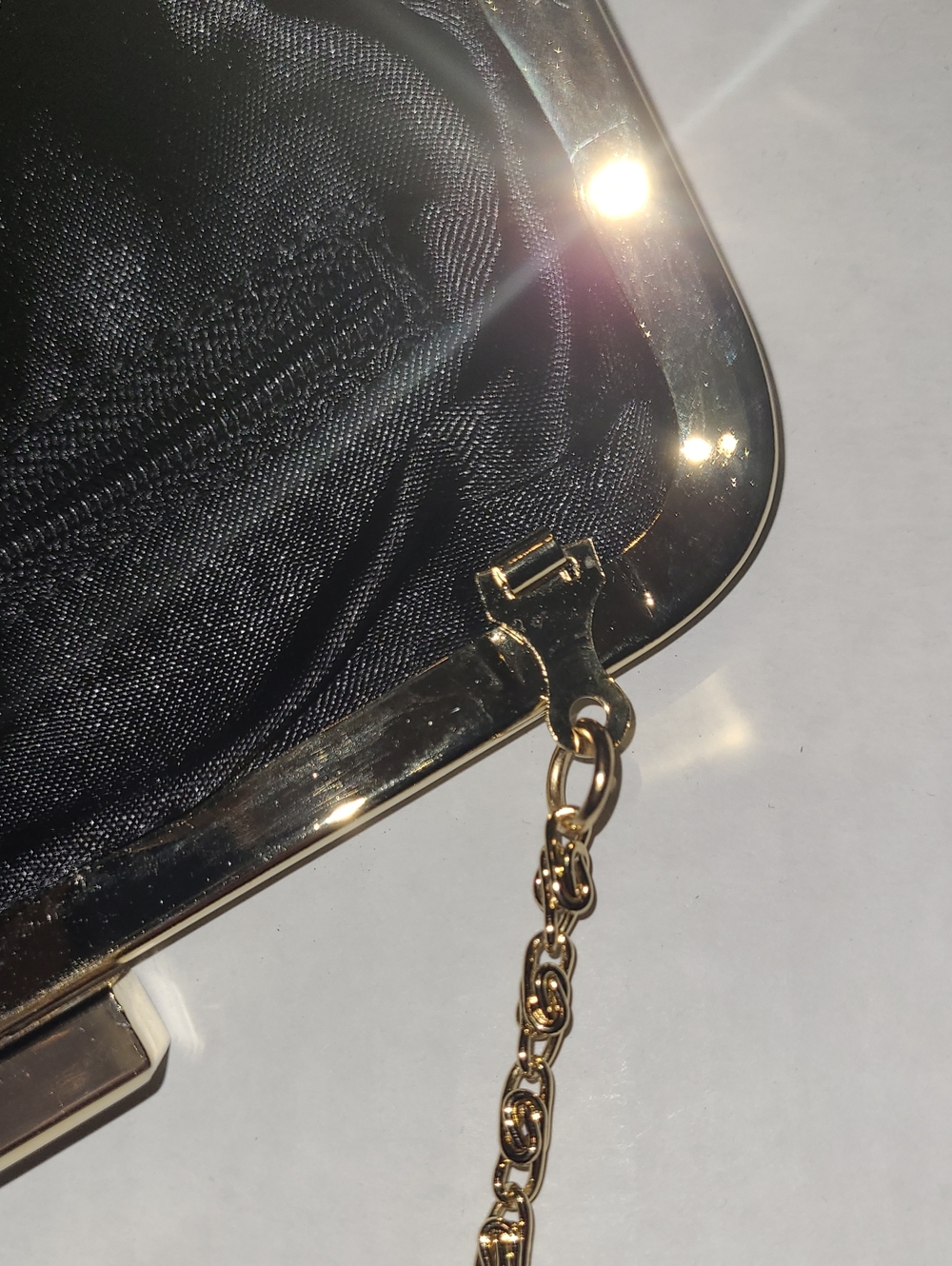 Elegant Burgundy Evening Clutch with Gold Chain - Picture 12 of 13